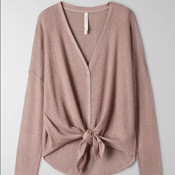 Aritzia Babaton Tie Up Long Sleeve Tee - Picture 10 of 11